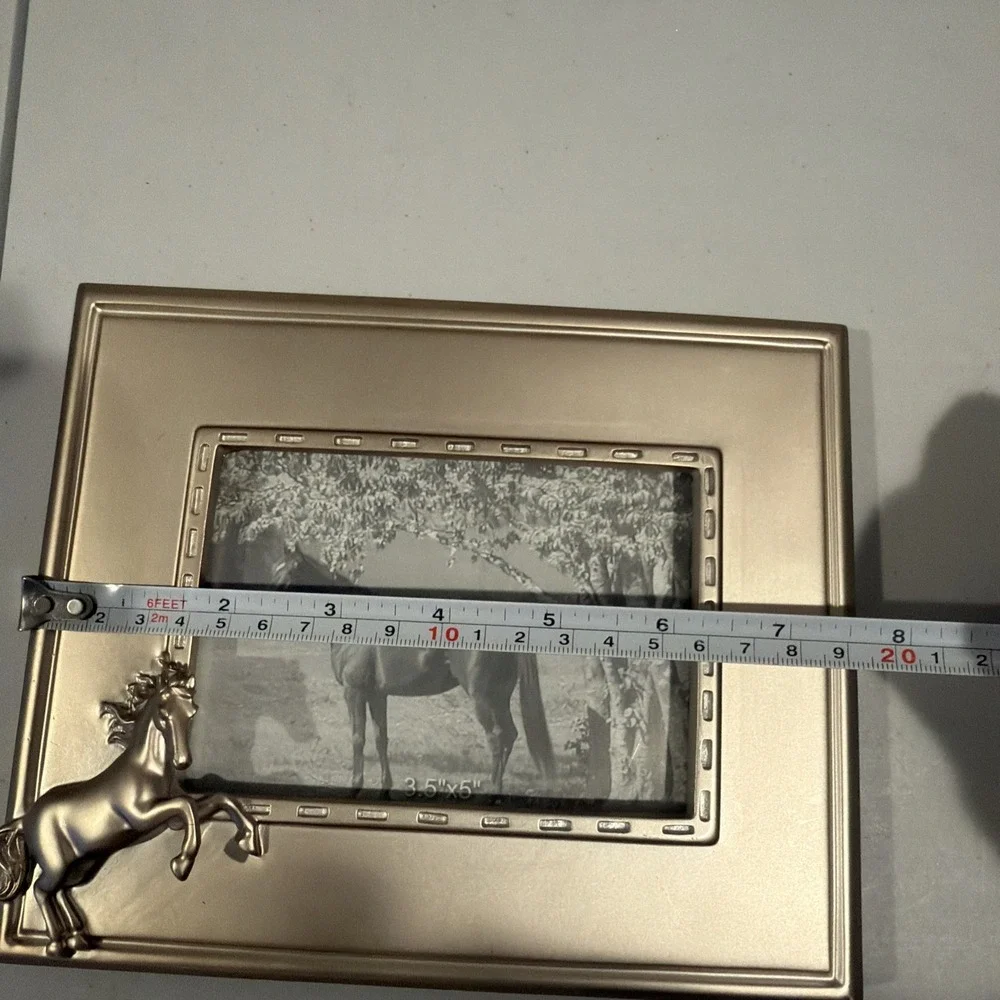 Horse‎ Equestrian 3D 3.5x5 Photo Frame Champagne Gold
